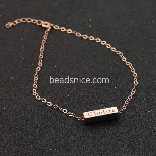 DIY sterling silver bracelet custom 925 silver name lettering bracelet female Christmas gift wholesale