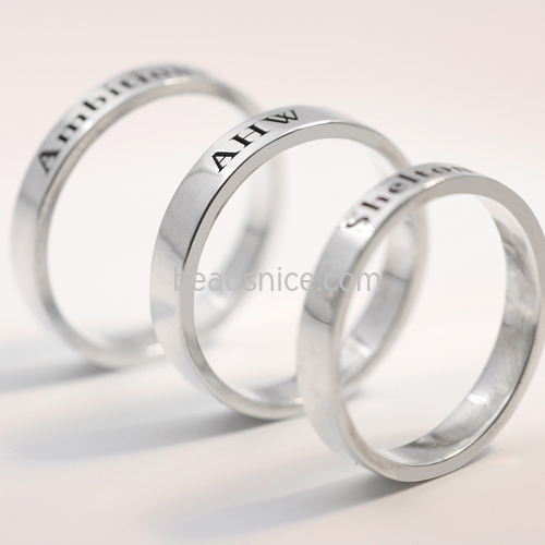 DIY sterling silver name ring 925 silver custom personalized lettering rings sterling silver couple proposal ring Korean ver