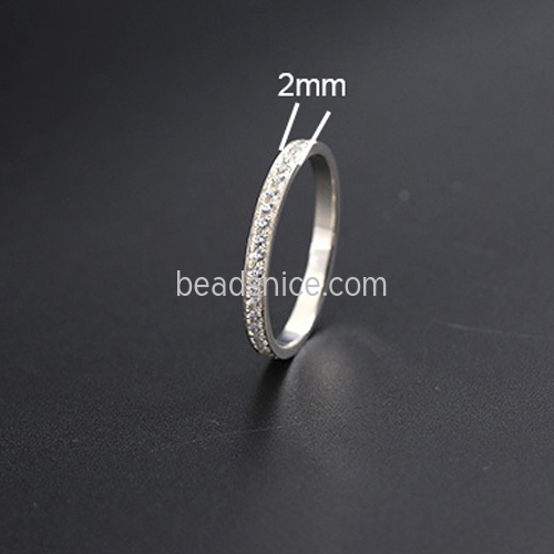 没重量 DIY handmade custom 925 silver ring full diamond Zircon ring personality wholesale