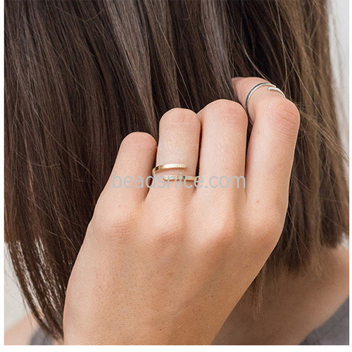 没重量 925 silver open ring can be lettering DIY handmade custom name ring couple gift