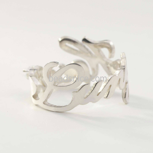 没重量 925 silver name English personality custom ring DIY creative gift couple ring company commemorative ring Wholesale