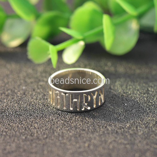 没重量 DIY personality couple ring 925 silver ring lettering creative gift wholesale