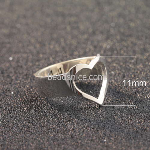 925 silver heart-shaped letter ring DIY custom name ring graduation ring commemorative ring men and women wholesale