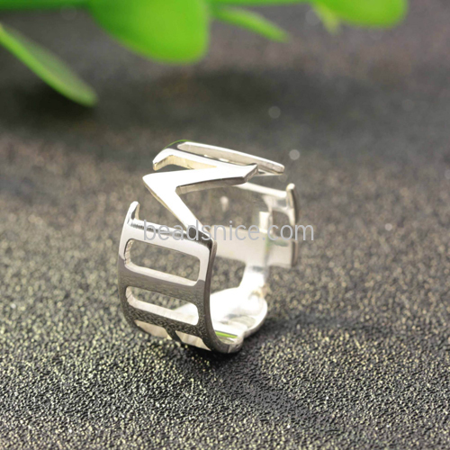 DIY love ring custom 925 silver letter ring hollow personality company LOGO ring custom wholesale