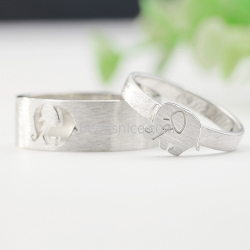 925 Silver Elephant Pair Ring Korean Combination Ring Simple DIY Customized Valentine's Day Gift Foreign Trade Ring
