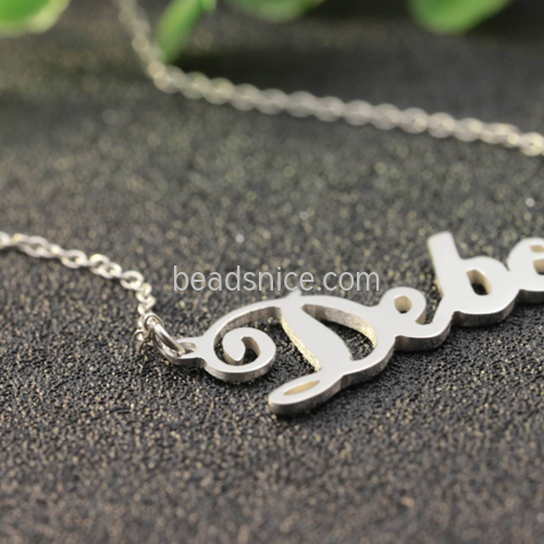 925 Sterling Silver English Letter Necklace Women Fashion choker Chain Silver Pendant Item Customized Wholesale