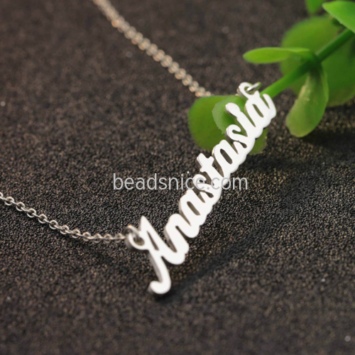 925 Sterling Silver English Letter Necklace Women Fashion choker Chain Silver Pendant Item Customized Wholesale