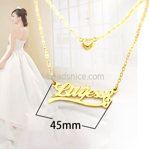 Custom name necklace diy letters 925 couple lettering pendant creative jewelry wholesale name engraved necklaces