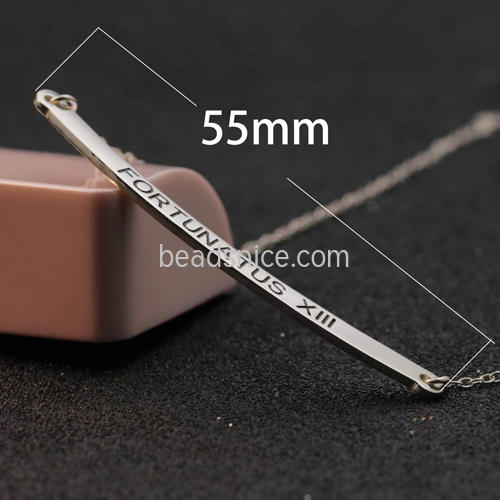 Long plate lettering necklace DIY personalized custom clavicle chain 925 silver name necklace