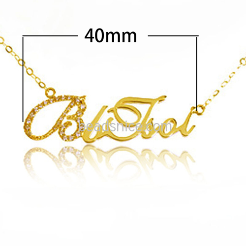 Gold Necklace Customized 925 Silver Letter Necklace Pendant Silver Processing DIY Initial Diamond Necklace Clavicle Lettering Ne