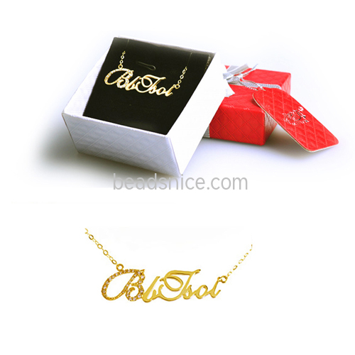 Gold Necklace Customized 925 Silver Letter Necklace Pendant Silver Processing DIY Initial Diamond Necklace Clavicle Lettering Ne