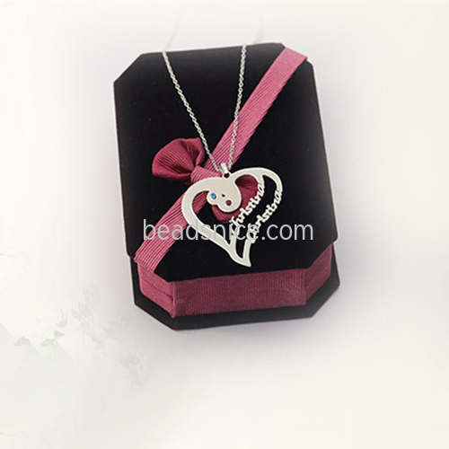 Custom Name Silver Necklace Female Couple DIY Letter Love Heart Necklace 925 Silver Diamond Lettering Necklace