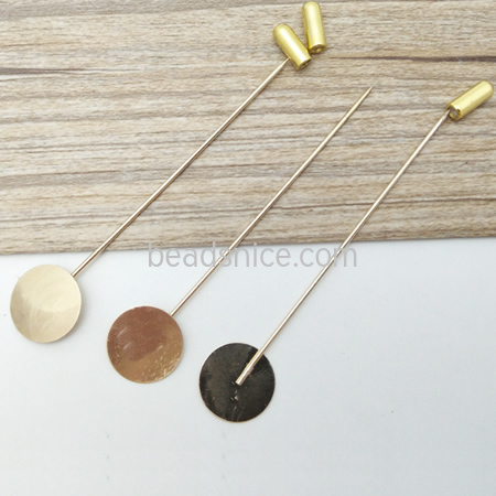 Brass Long needle hat pins stick pin
