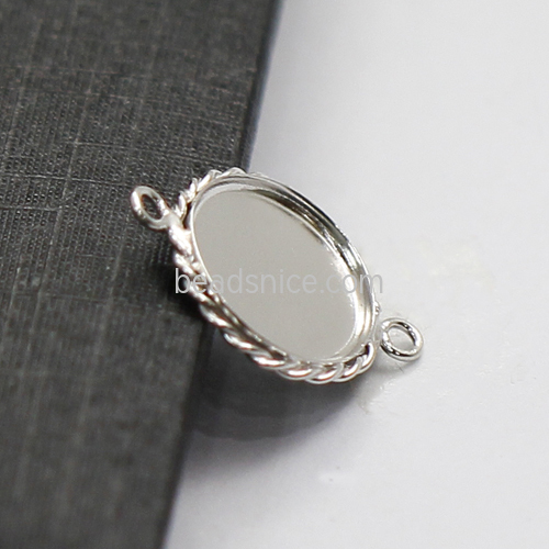 925 Sterling Silver Connector Cabochon Settings