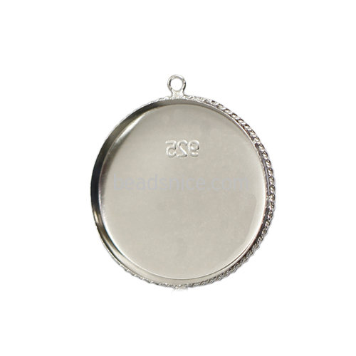 925 Sterling Silver Wrapped Pendant Tray
