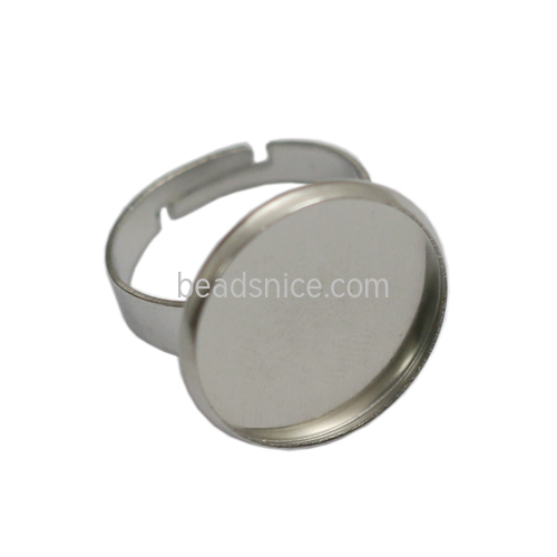 Stainless Steel Adjustable Ring Bezel Circle Ring Base