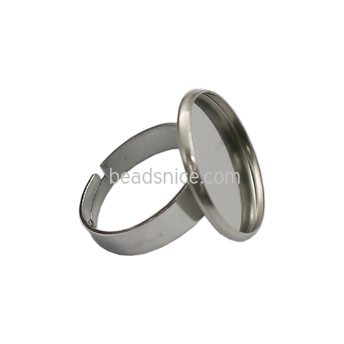 Stainless Steel Adjustable Ring Bezel Circle Ring Base
