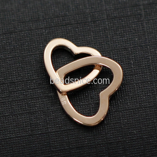 925 Sterling silver heart bracelet connector jewelry accessories