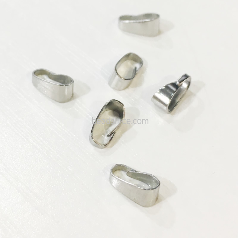Snap on bail metal clasp pendant connector pendant bail/mount necklace bail wholesale jewelry findings stainless steel DIY