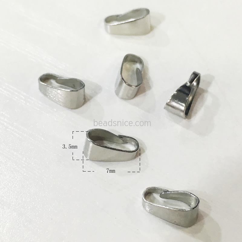 Snap on bail metal clasp pendant connector pendant bail/mount necklace bail wholesale jewelry findings stainless steel DIY