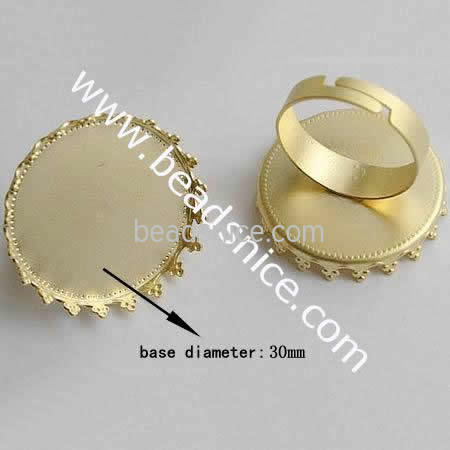 Ring Mountings Brass Sure-set Round Flower
