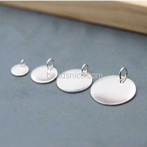 Silver 990 round pendant pure silver simple personality couple necklace coin tag pendant accessories customized lettering