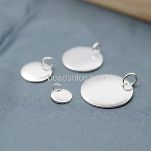 Silver 990 round pendant pure silver simple personality couple necklace coin tag pendant accessories customized lettering