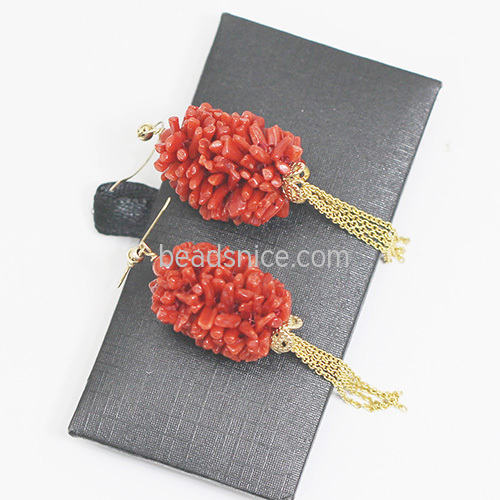 Gold-Filled Earring  Coral Pendant Drop