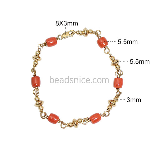 Gold Filled Coral Bracelet