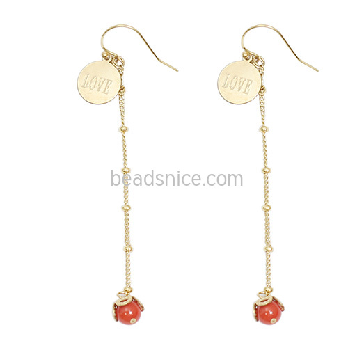 Gold-Filled Coral Earring