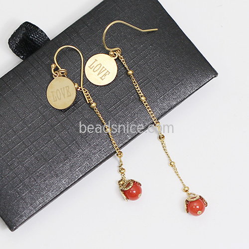 Gold-Filled Coral Earring