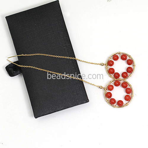 Gold-Filled Earring  Coral Pendant Drop