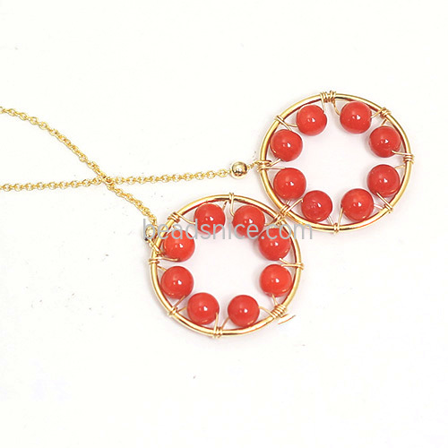 Gold-Filled Earring  Coral Pendant Drop