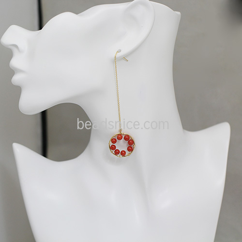 Gold-Filled Earring  Coral Pendant Drop