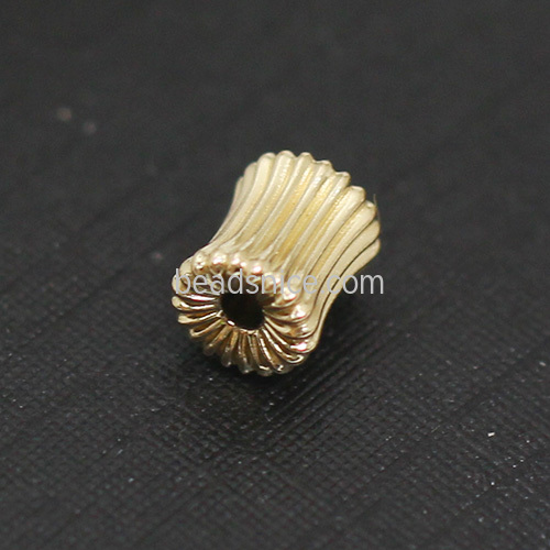 Gold Filled Roundel Beads Currugated