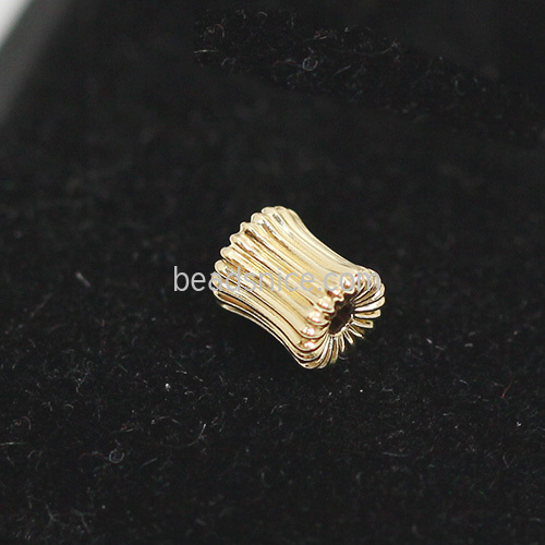 Gold Filled Roundel Beads Currugated