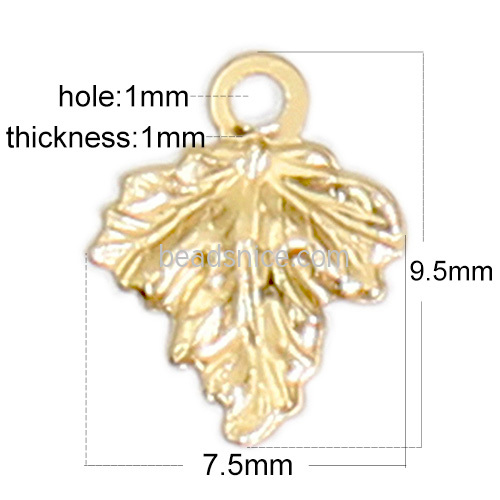 Gold Filled Leaves Pendant Charm