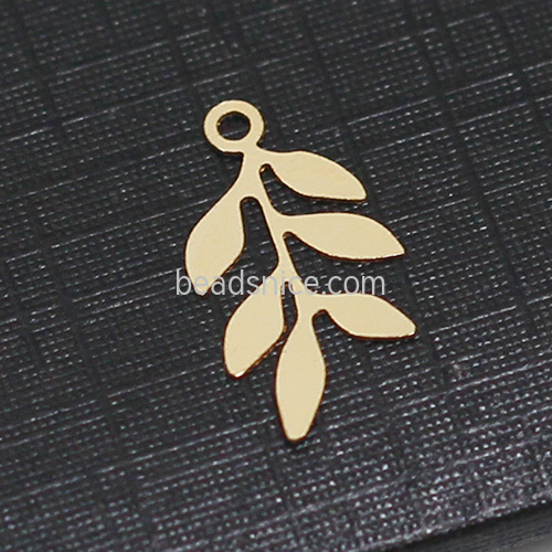 Gold Filled Leaves Pendant Charm