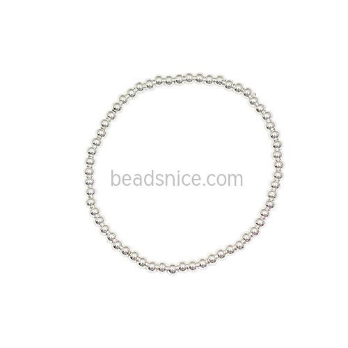 Sterling silver beaded bracelet in round beads