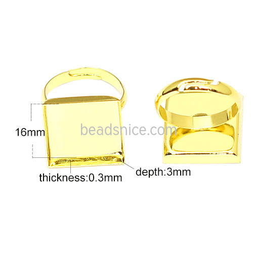 Brass bezel,size:7 ,lead-safe,nickel-free,square