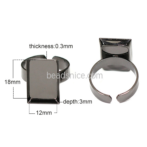 Brass Ring Mountings Sure-set Round  jewelry making wholesale