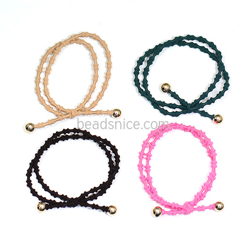 Korean Style Women Hair Accessories Flower Hair Rope Beads Charms Rubber Band Headwear