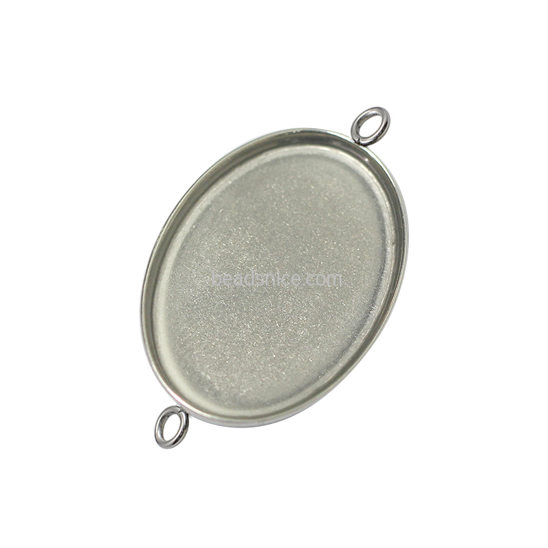 Stainless steel jewelry supplies bezel connector oval wholesale