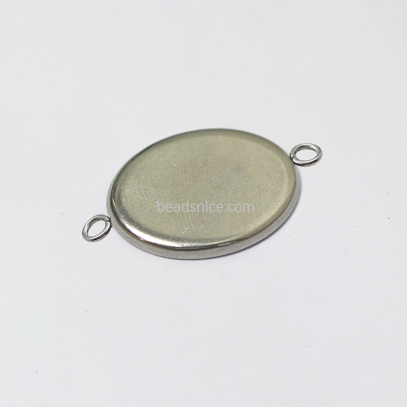 Stainless steel jewelry supplies bezel connector oval wholesale
