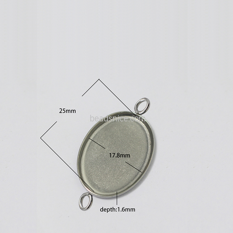 Stainless steel jewelry supplies bezel connector oval wholesale