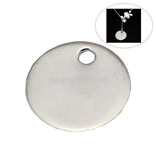 925 sterling silver charm  round disc tags silver jewels  sequins name plate jewelry making supplies nice for make yourself