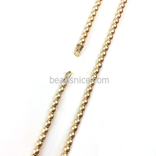 Gold filled chain beaded choker necklace