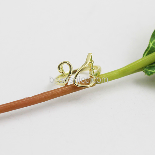 Pure SterlingSsilver Rings Fashion Animal Ring Swan Silver for Jewelry Making Wholesale Retail