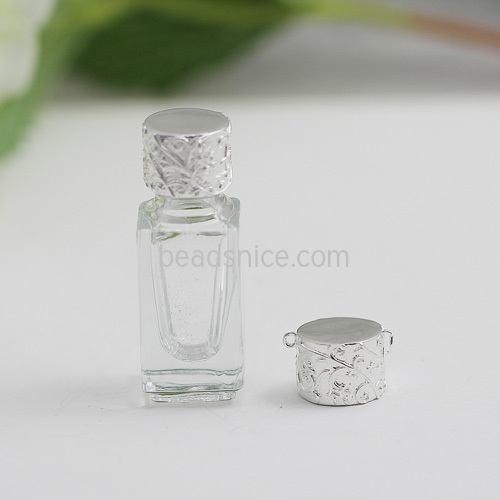Silver perfume bottle cap pendant personalized custom