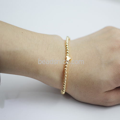 Gold filled jewelry bracelet heart shape bead  unique pendants jewelry bracelet